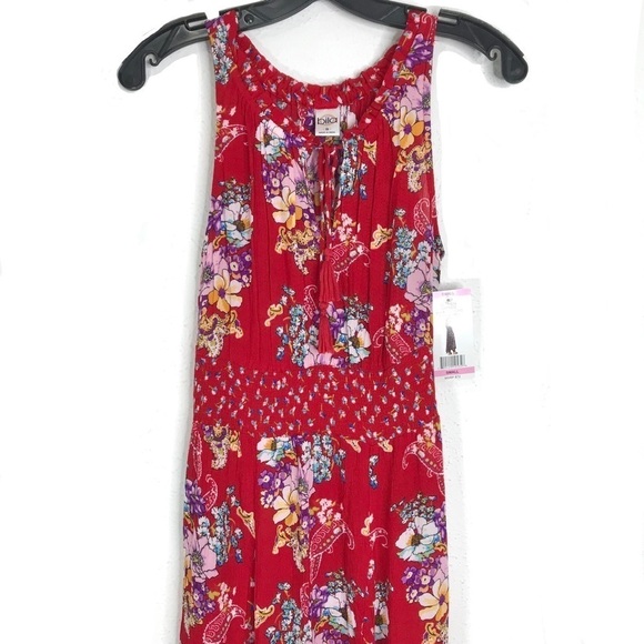 Bila Bohemian Ruffled Handkerchief Maxi Dress Floral Smocked SIZE SMALL NWT - Picture 5 of 16